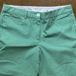 TALBOTS green gingham perfect skimmer cropped‎ pants